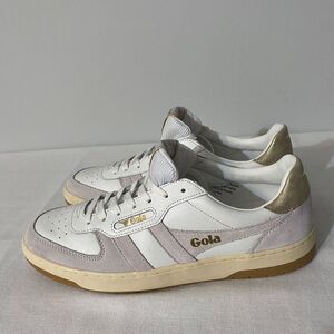 Size 9.5 - Gola Women's Hawk Sneakers White Grey Gold Anthropologie